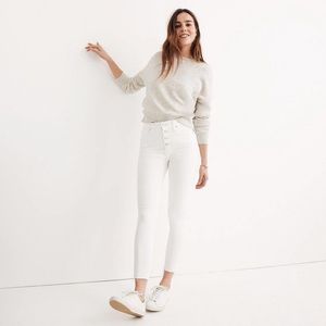 Madewell 9" Mid-Rise Skinny Jeans in Pure White